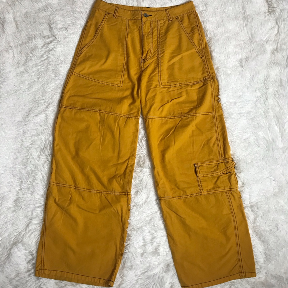 Free People Calendula Wide Leg Cargo Pants Calendula Bloom size 4 Yellow